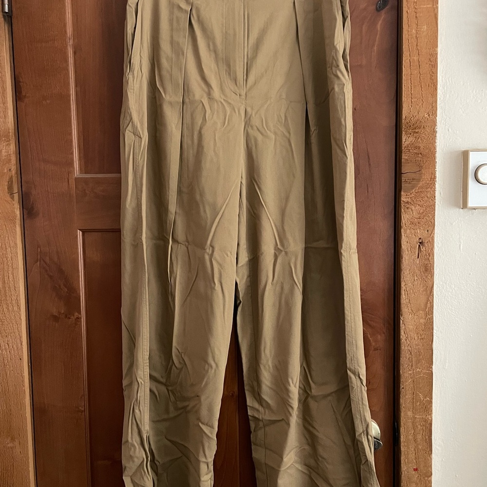 Lululemon High Waisted Wide Leg Beige Trousers